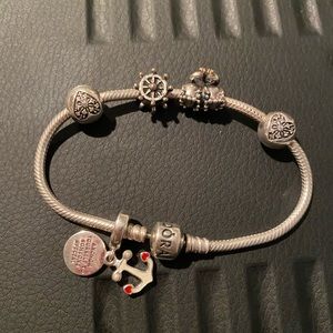 Pandora anchor bracelet with charms